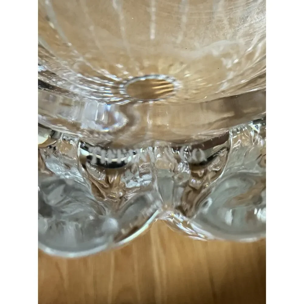 Vintage Tiffany & Co. 13 1/4” Oriental Flower Vase Clear Large Glass Optic Swirl